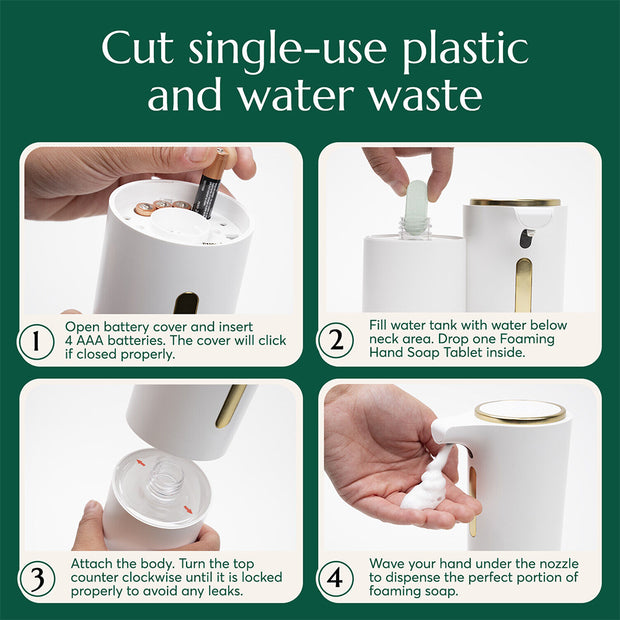 Touchless Soap Dispenser + Free Foaming Soap Tabs